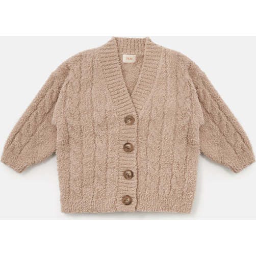 Baby Fuzzy Ribbed V-Neck Cardigan