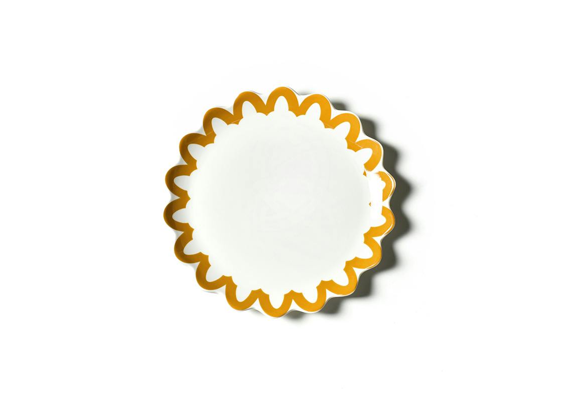 Brass Arabesque Trim Scallop Dinner Plate