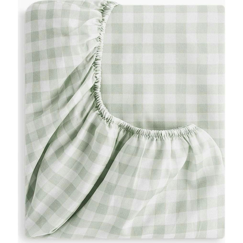 Picnic Gingham Crib Sheet - Green