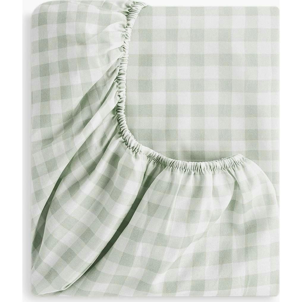 Picnic Gingham Crib Sheet - Green