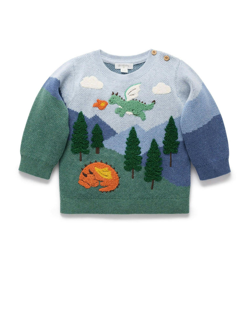 Dragon Mountain Jumper Dragon Jacquard