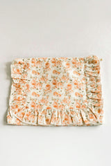 Coral Petal Blooms Timeless Floral Ruffle Zipper Pouch