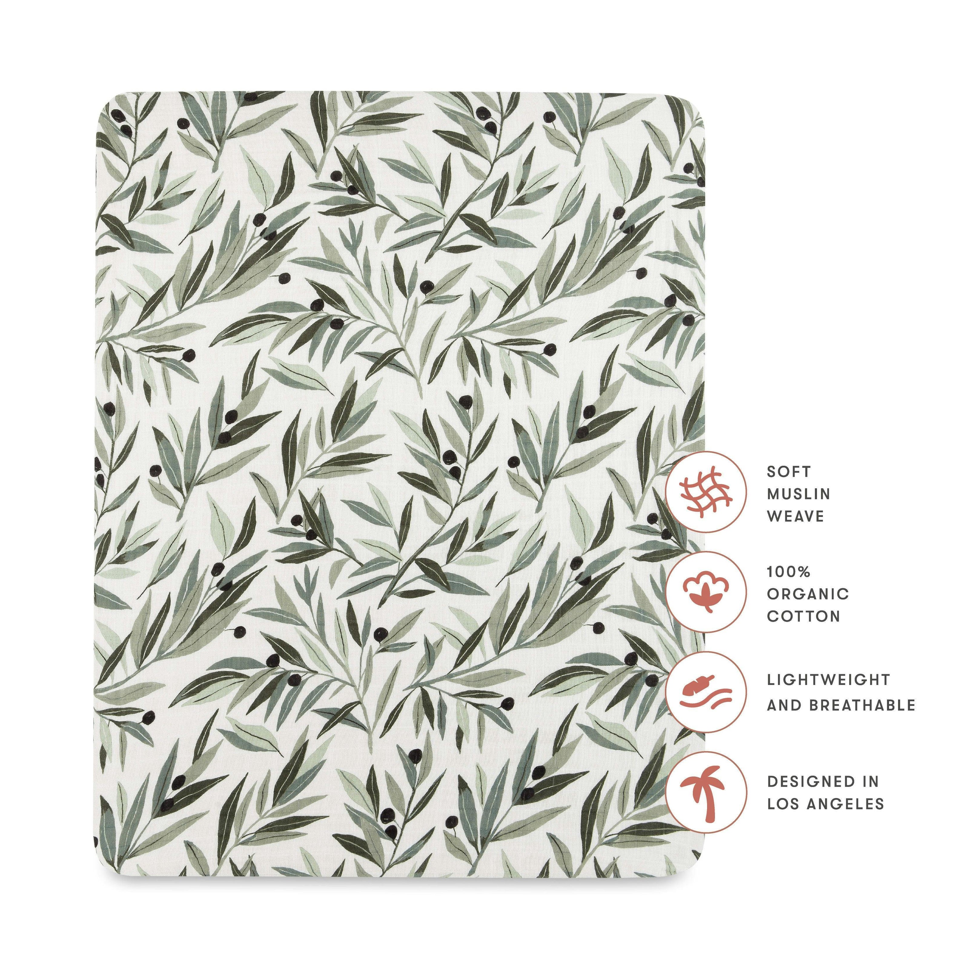 Babyletto All-Stages Midi Crib Sheet in GOTS Certified Organic Muslin Cotton