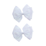 Sparkle White Bow Hair Clip Set