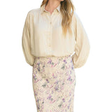 Saint Lace Insert Wonderland Print Midi Skirt