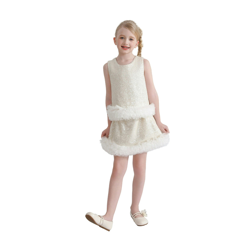 Cream Celeste Sequin Party Outfit