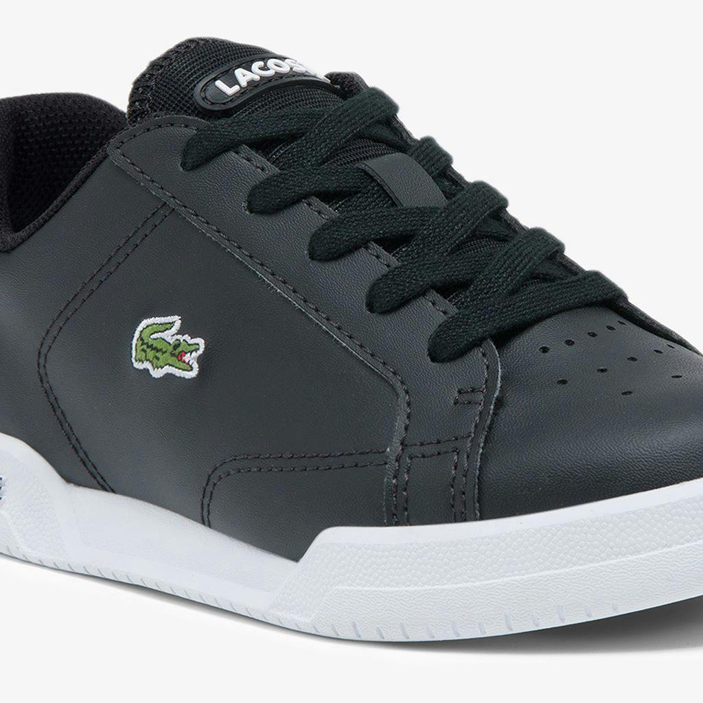 Black Logo Leather Trainers