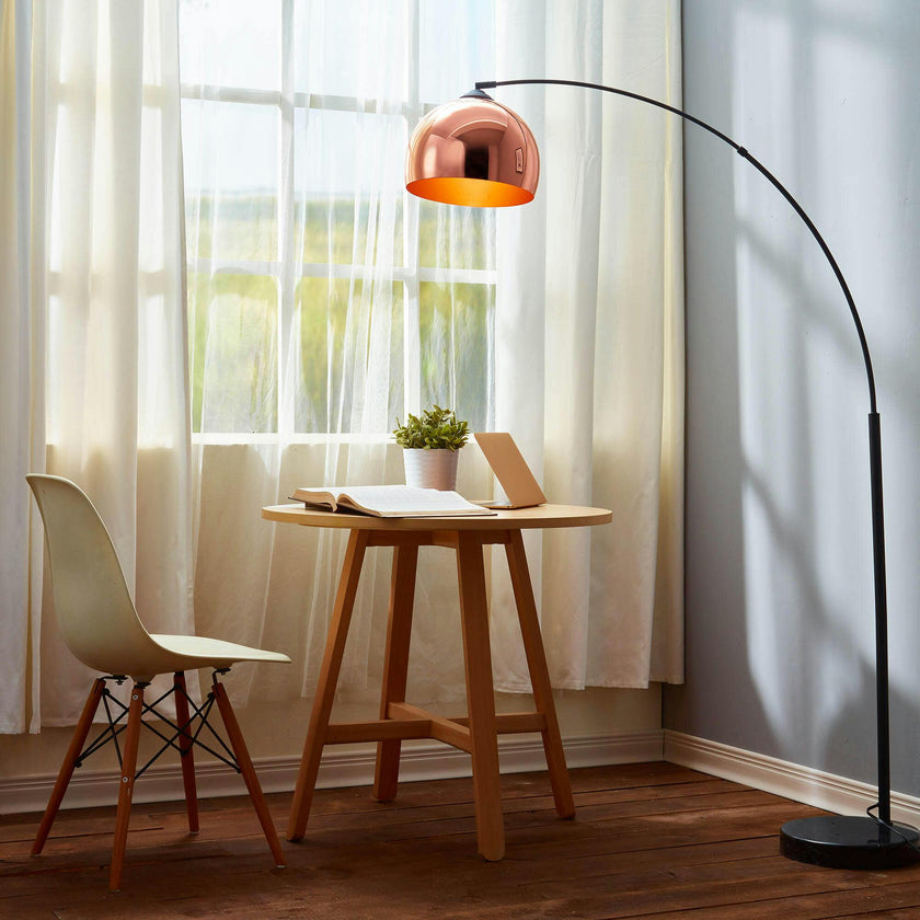 Arquer Arc 66.93" Metal Floor Lamp with Bell Shade