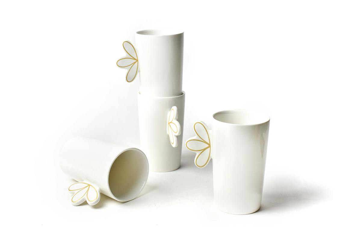 Deco Gold Scallop Mug Set of 4