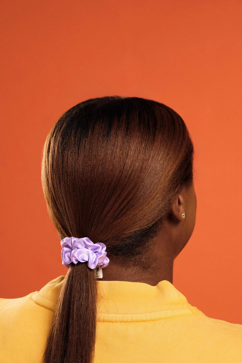 Lilac Silk Scrunchies