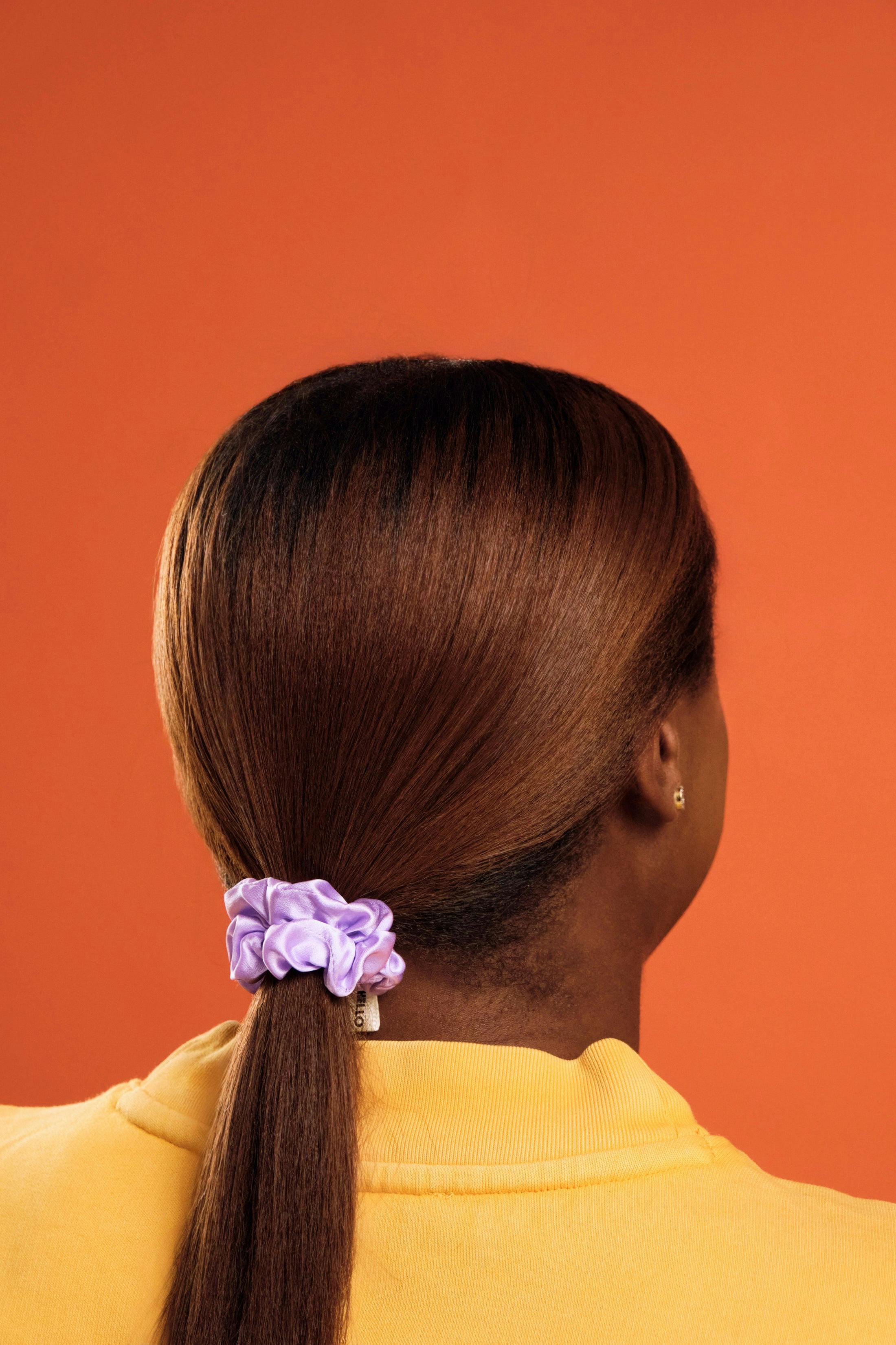 Lilac Silk Scrunchies