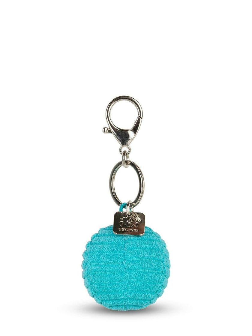 Smiley Keychain ECO Corduroy Teal - 2"