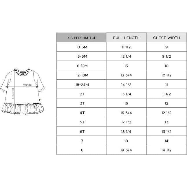 Short Sleeve Peplum Top Checker in Burlwood