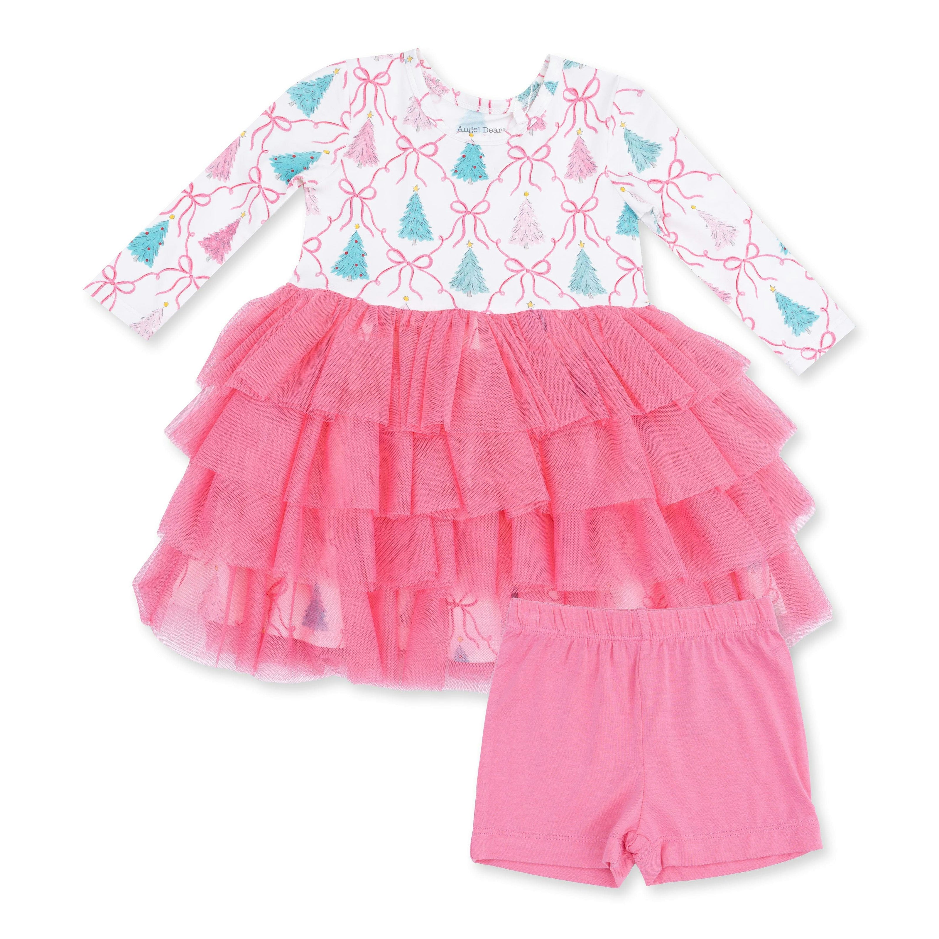 Bow Trellis Tree - Twirly Long Sleeve Tutu Dress and Cartwheel Short