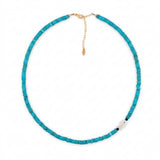 Turquoise & Mother Of Pearl Fish Necklace