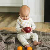 Cotton Muslin + Fleece Bandana Bib 4 Pack - Adobe Checker
