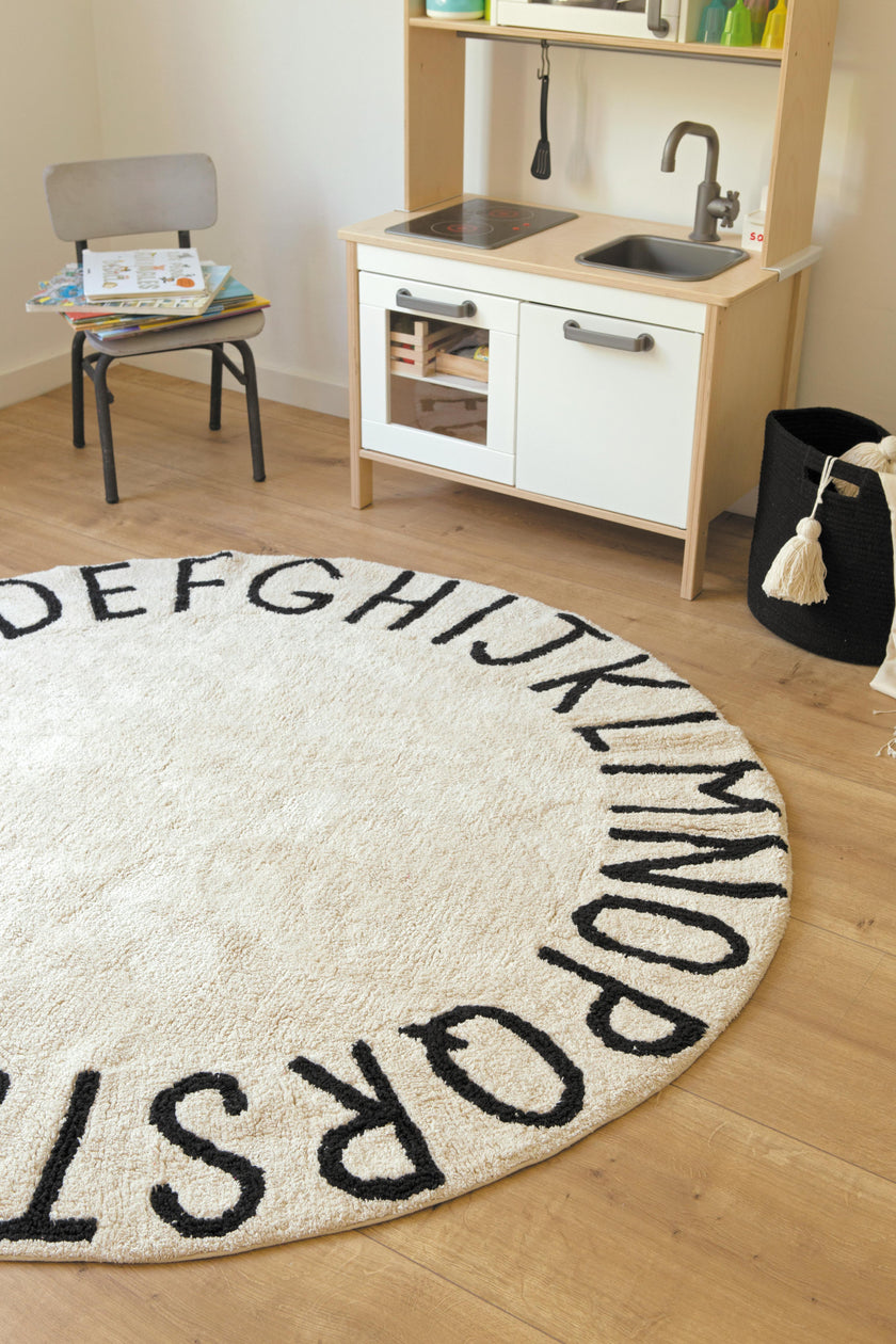 ABC Round Washable Rug