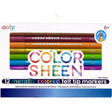 Color Sheen Metallic Colored Felt Tip Markers - Set of 12