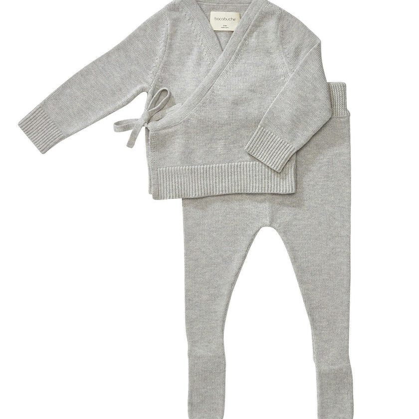 Knit Kimono Top & Footie Set