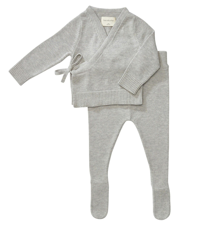 Knit Kimono Top & Footie Set