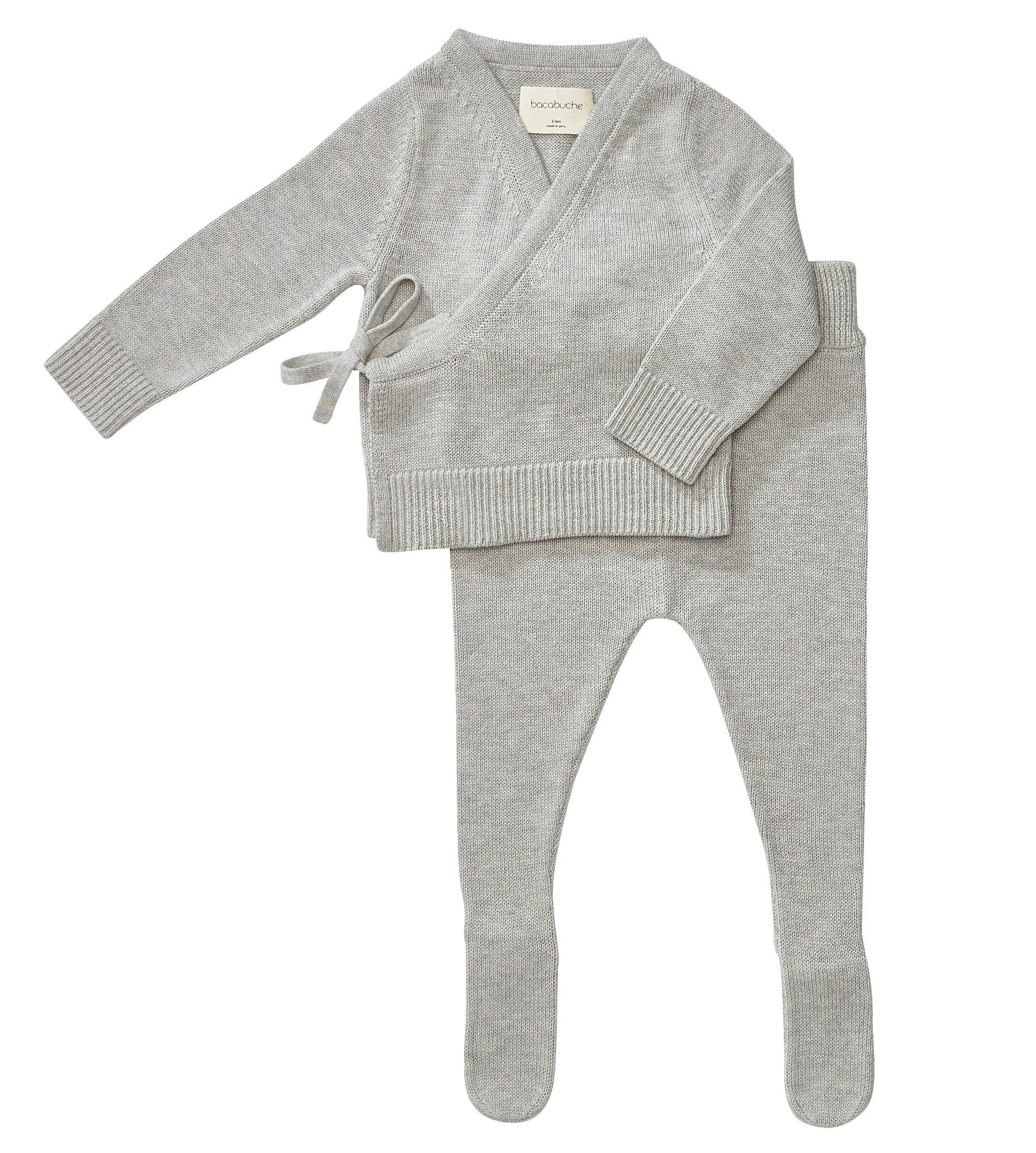 Knit Kimono Top & Footie Set
