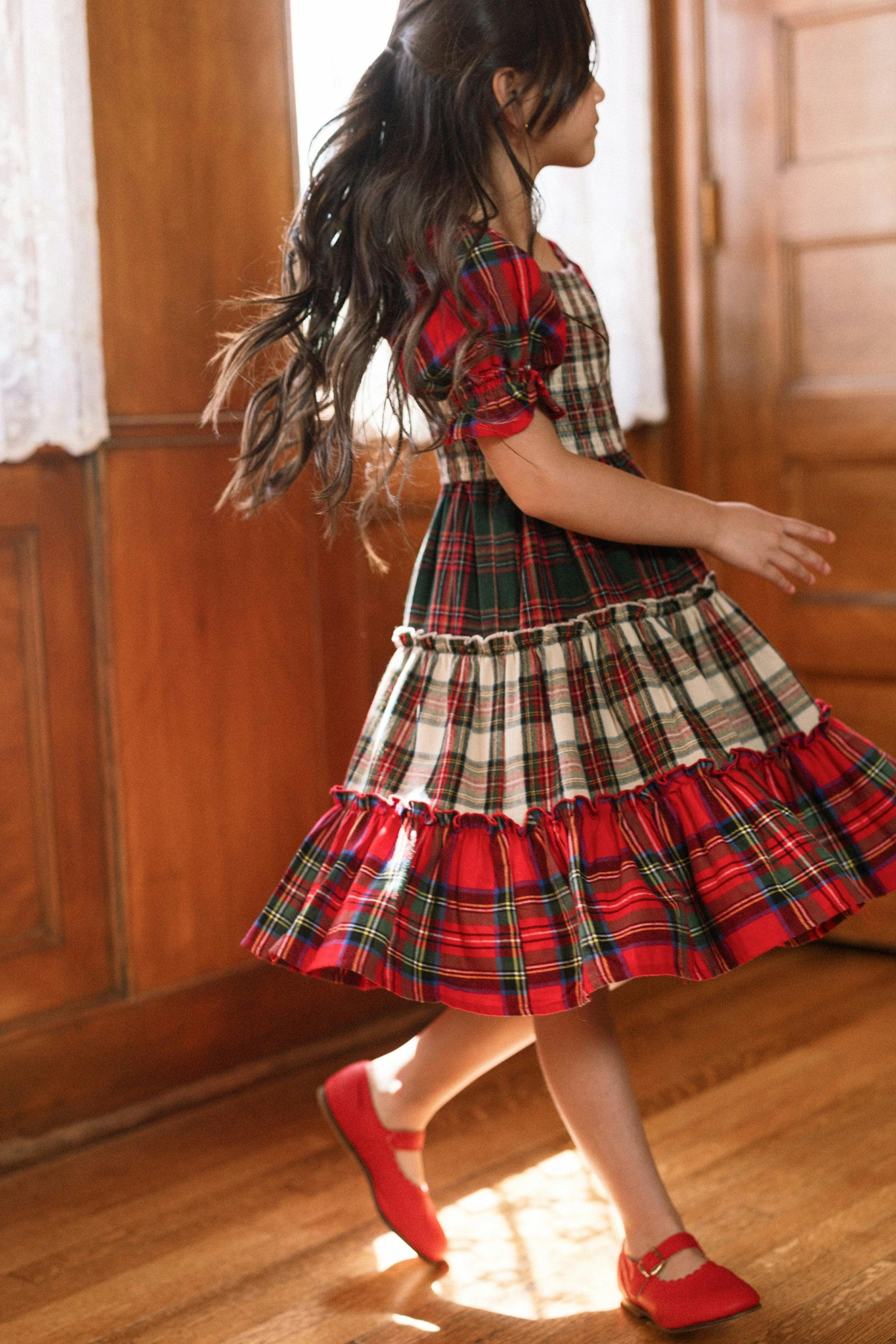 Mini Madeline Dress in Mixed Plaid