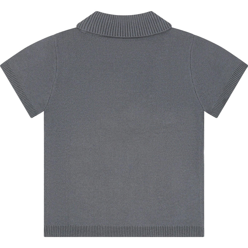 Short Sleeve Ribbed Polo Shirt
