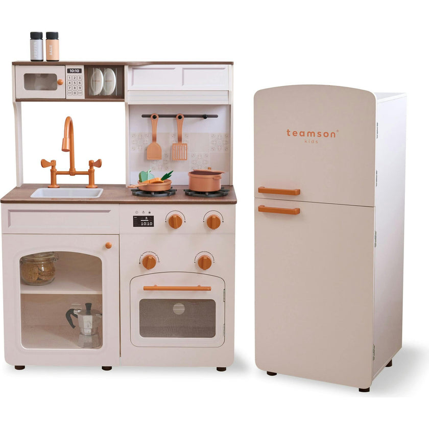 Teamson Kids Little Chef Normandy Wooden Play Kitchen with 14 Accessories