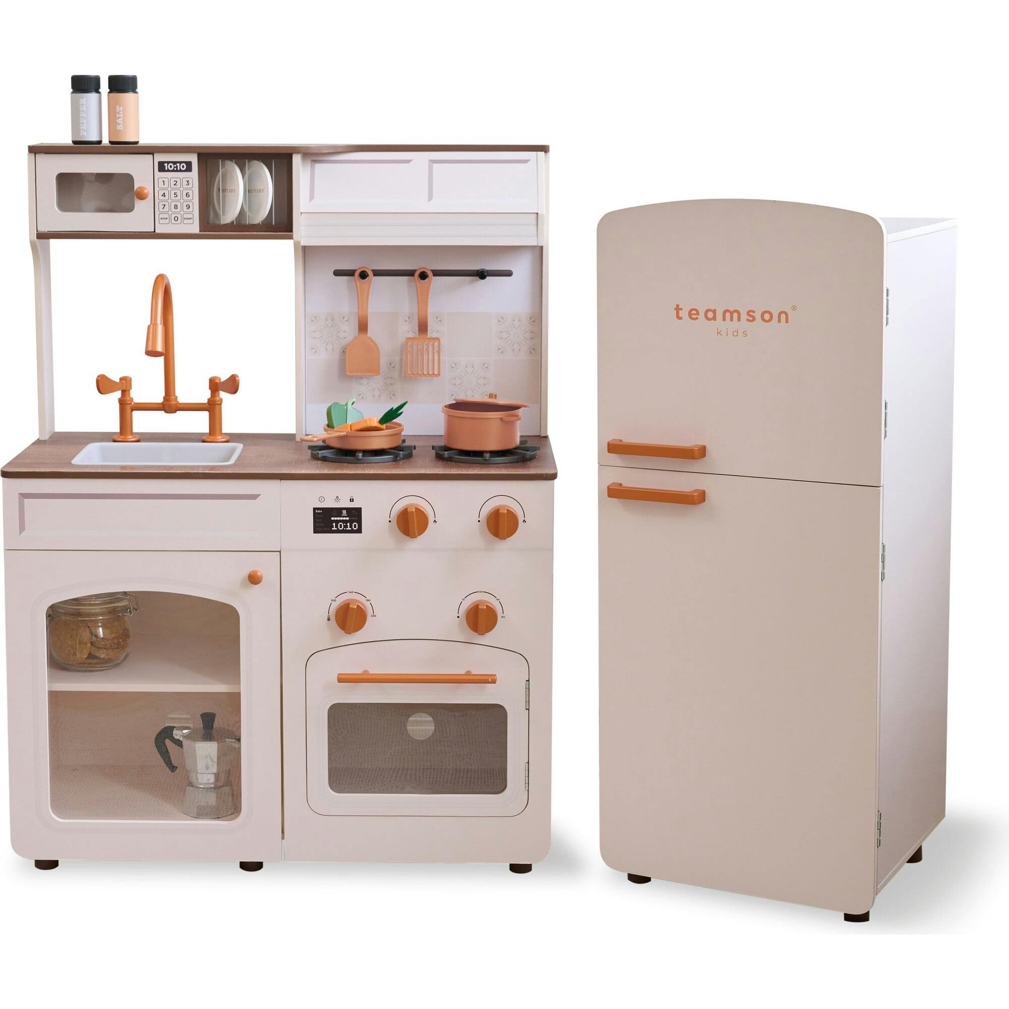 Teamson Kids Little Chef Normandy Wooden Play Kitchen with 14 Accessories