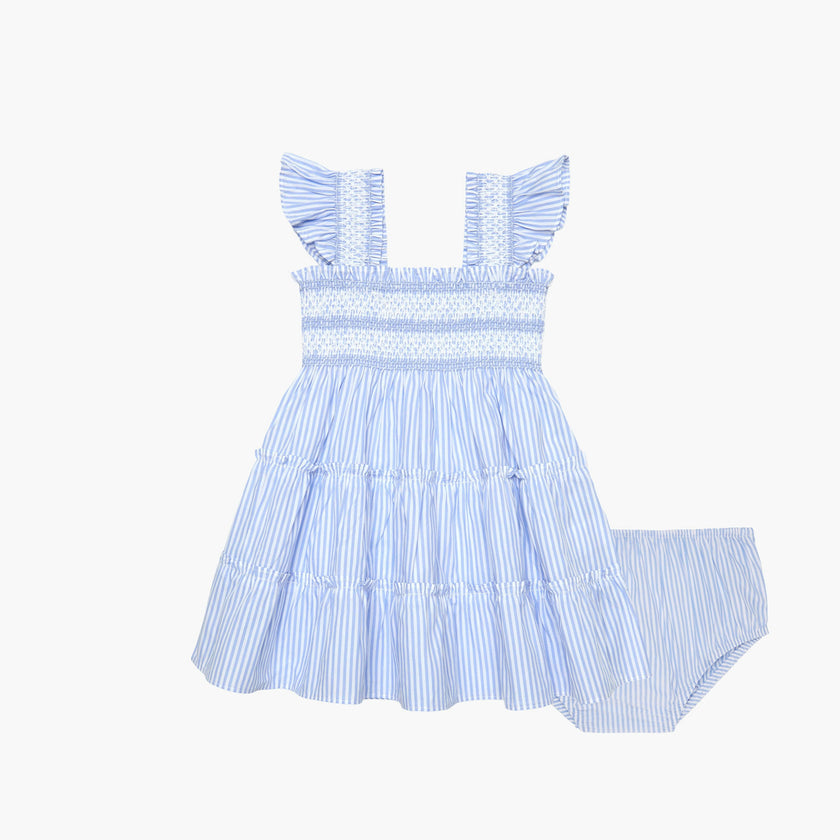 The Baby Ellie Nap Dress - Blue/White Stripe