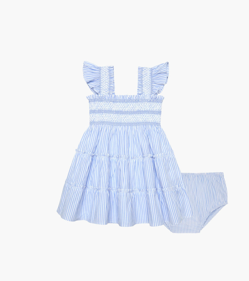 The Baby Ellie Nap Dress - Blue/White Stripe