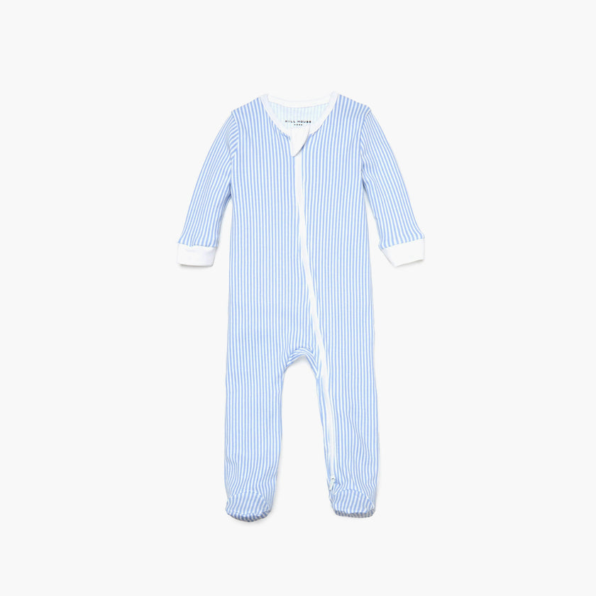 The Footie Pajama - Blue/White Stripe