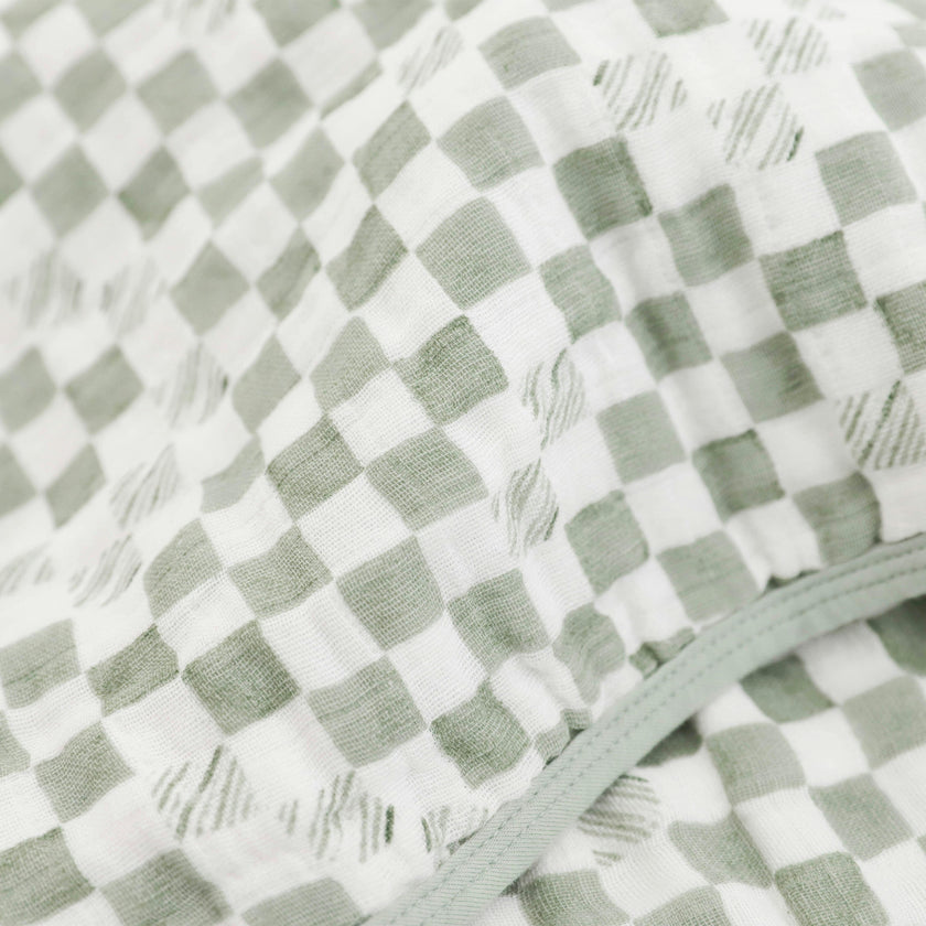 Organic Cotton Muslin Baby Quilt - Green Checker (Walmart)