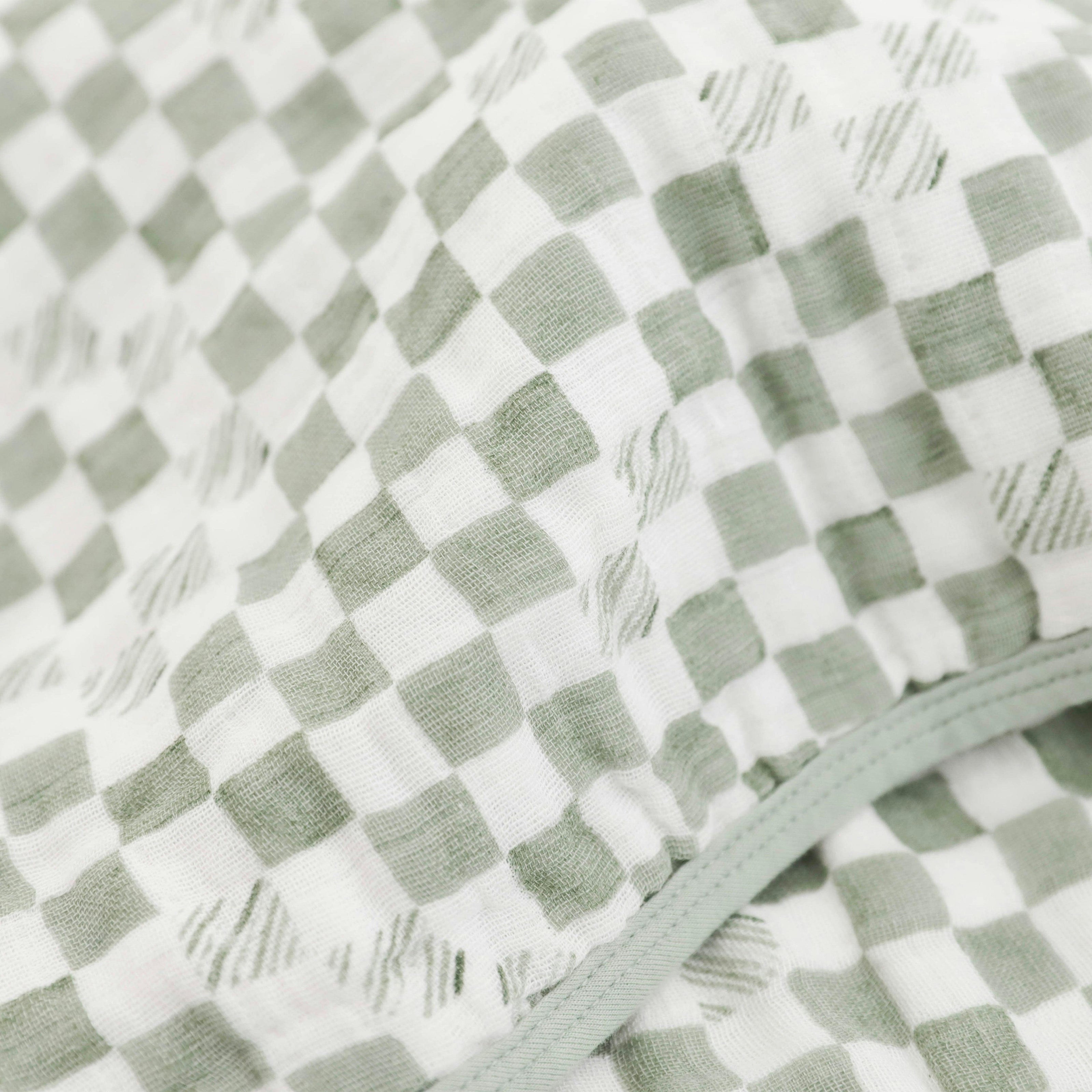Organic Cotton Muslin Baby Quilt - Green Checker (Walmart)