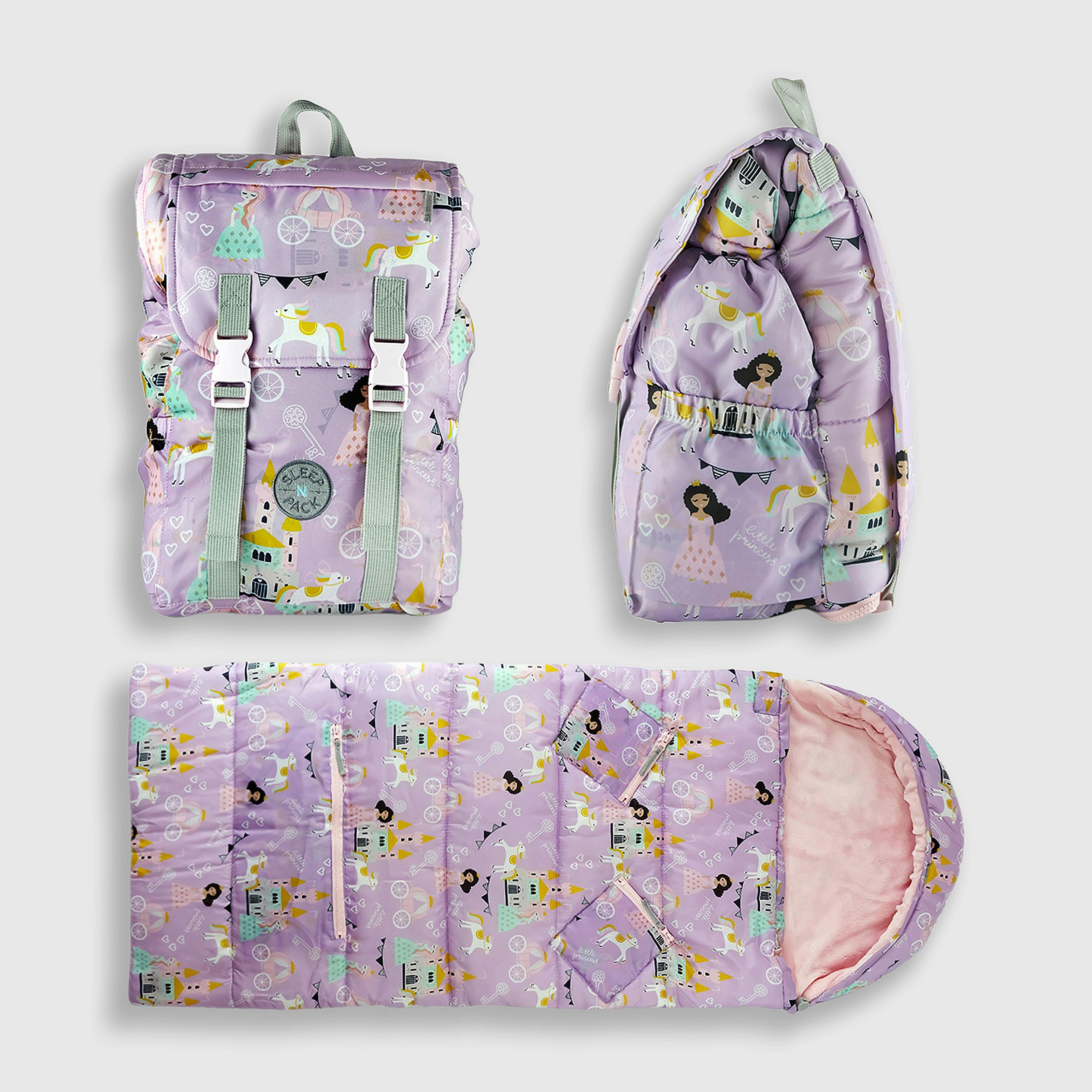 Sleep-N-Pack: Packable Sleeping Bag, Little Kid 3-6 yrs - Princesses