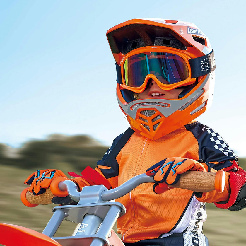 Sports Rider Safety Helmet - Orange - Full Face Bike Helmet