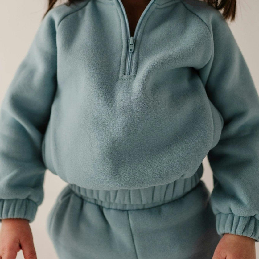 Fleece Zip Set Heather Gray