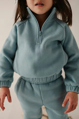 Fleece Zip Set Heather Gray