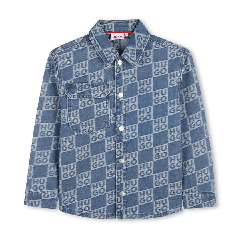 Monogram Long Sleeved Denim Shirt