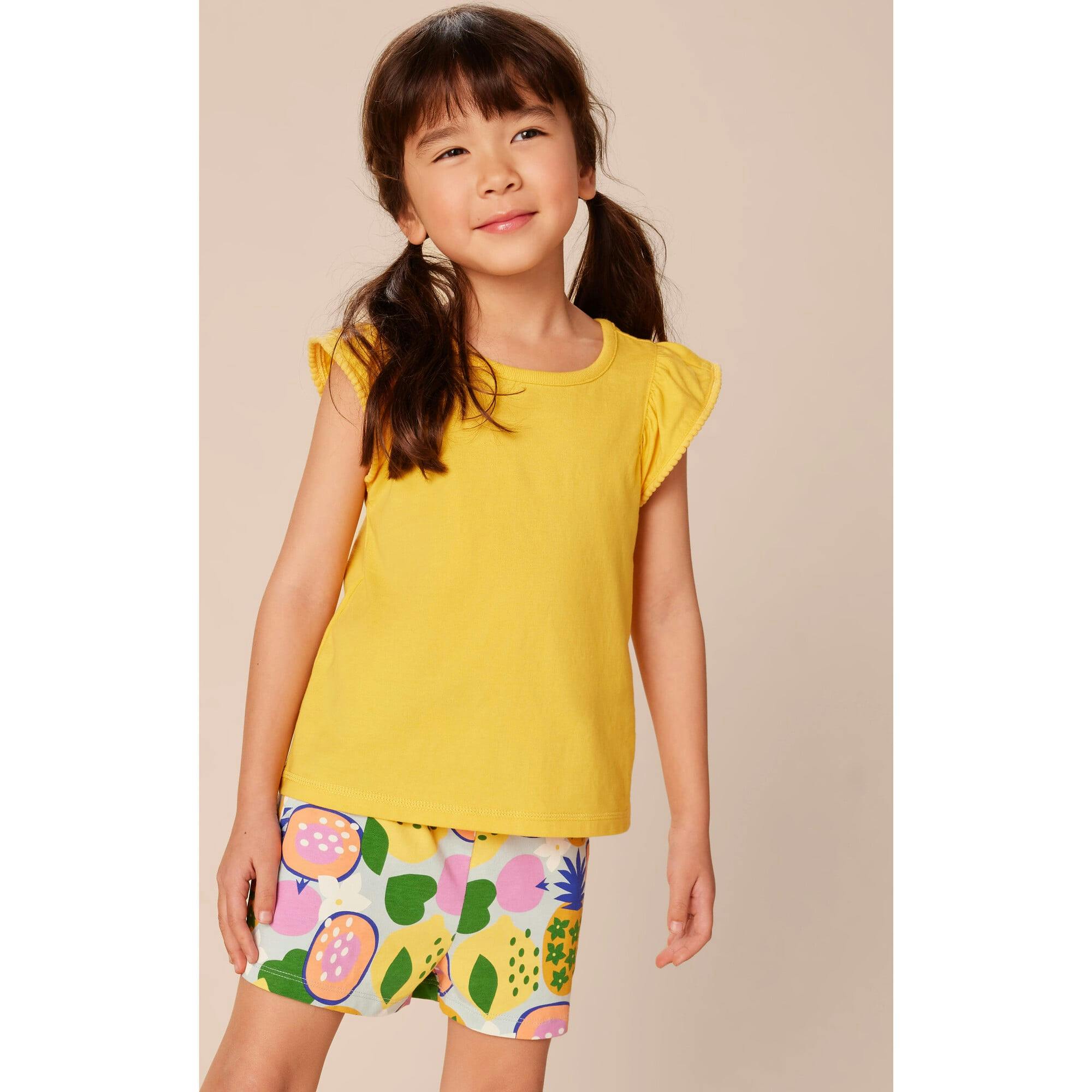 Paperbag Smocked High-Waist Mid-Thigh Shorts, Multi