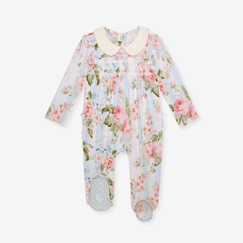 Leigh Footie Smocked Ruffled One Piece
