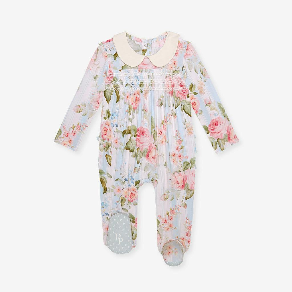 Leigh Footie Smocked Ruffled One Piece