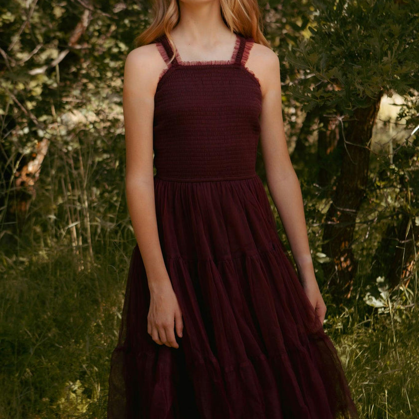 Mini Destiny Dress in Burgundy