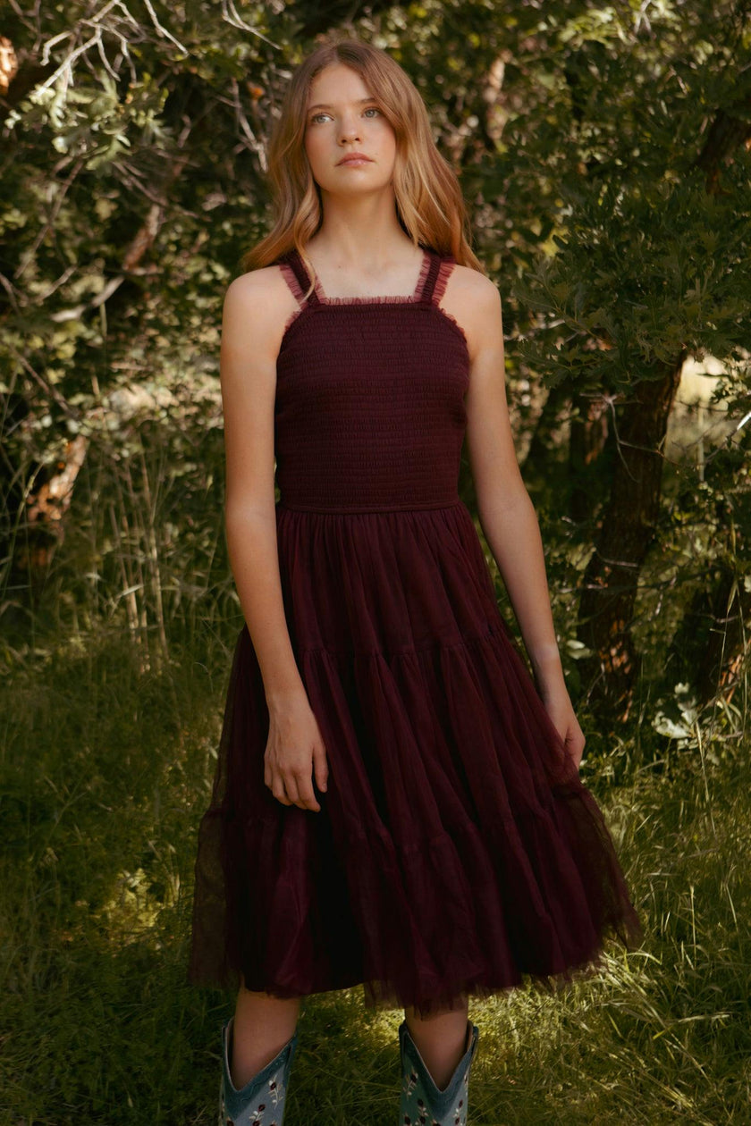 Mini Destiny Dress in Burgundy