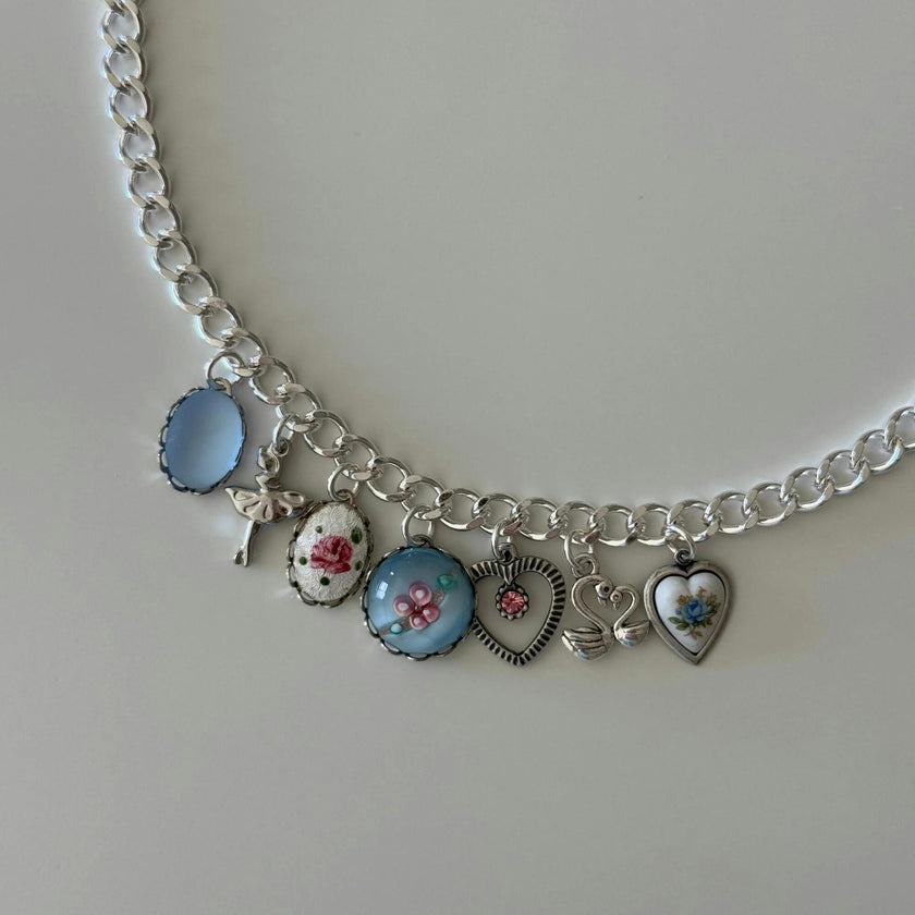 Ella Silver Vintage Charm Necklace