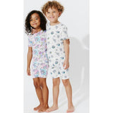 Comic Purple Bamboo Kids Pajama Short Set