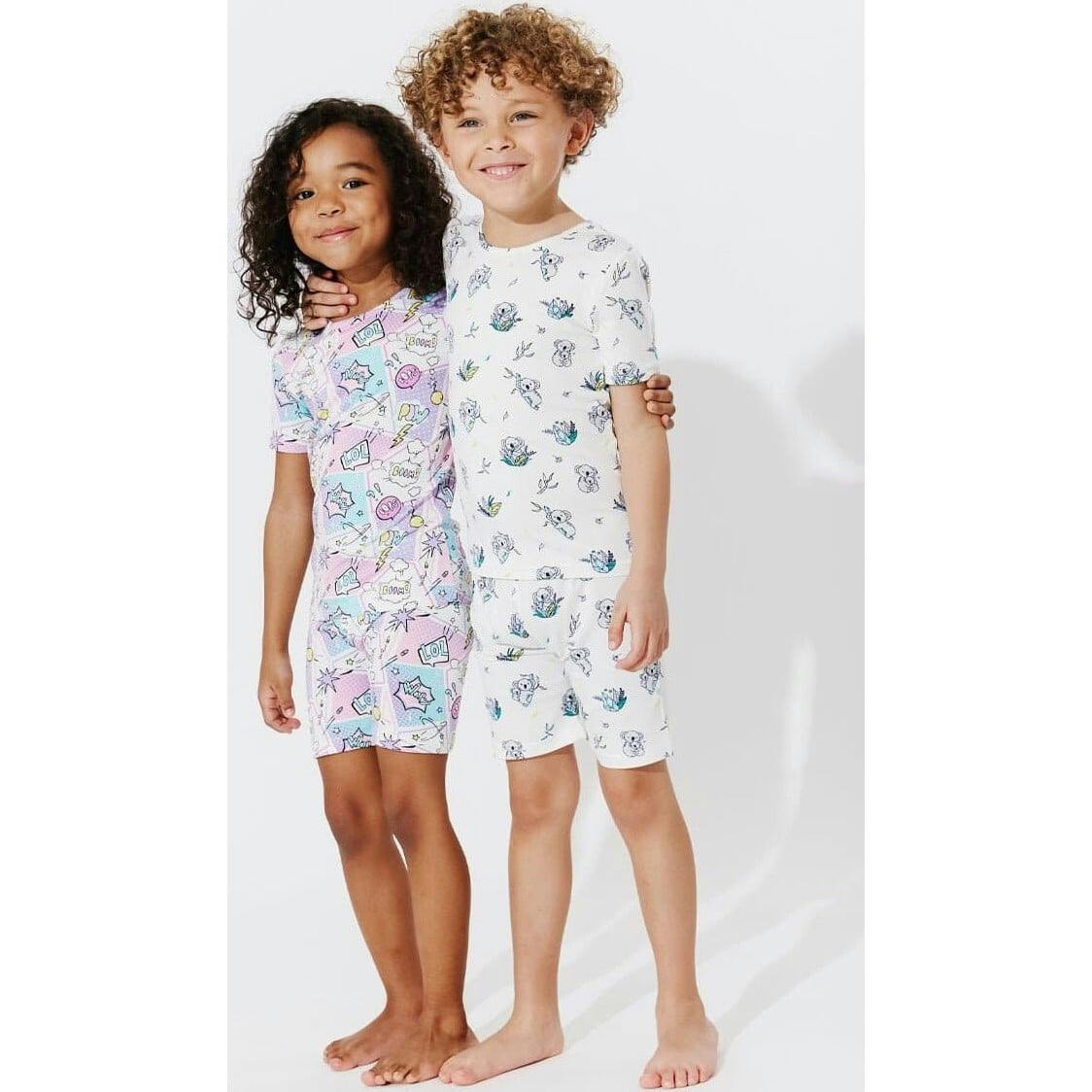 Comic Purple Bamboo Kids Pajama Short Set
