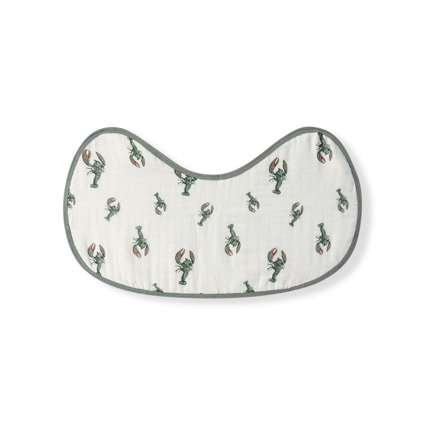 Mint Lobster Contour Four Layer Burp Cloth
