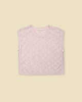 V-Neck Sweater Vest in Pink Check