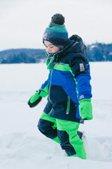 Two Piece Play Snowsuit Royal Blue And Green Colorblock